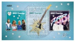 Sweden Suède Suède 2024 ABBA 50 years of Waterloo set of 3 stamps in block MNH
