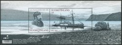 Finland 2008 joint issue with Greenland Polar discoveries Nordenskiöld set of 2 stamps in block MNH