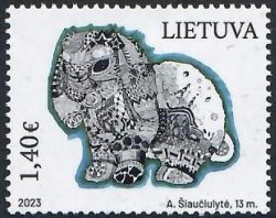Lithuania Litauen 2023 Year of Rabbit Children picture Lietuvos Pastas stamp mint
