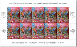 Slovakia 2023 Help for Ukraine Joint Issue with Sovereign Military Order of Malta sheetlet mint