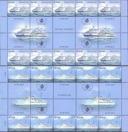 Aland islands Åland Finland 2012 Ships Passenger ferries set of 2 blocks of 10 stamps and all labels types each MNH