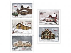 Sweden Schweden Suède 2019 Winter Railway station Christmas and New Year set of 5 stamps MNH