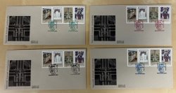 Armenia 1993 Monuments of cultural history archeology very interest FULL set of 4 FDC all colours of cancellations