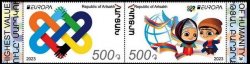 Armenia Mountain Karabakh Artsakh 2023 Europa CEPT Peace strip of 2 perforated stamps MNH