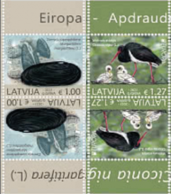 Latvia Lettland Lettonie 2021 Europa CEPT Rare fauna Black stork shells set of 2 tet-beshes MNH
