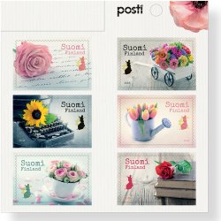 Finland Finnland Finlande 2019 Spring flowers and arrangements Posti set of 6 greeting stamps in booklet MNH
