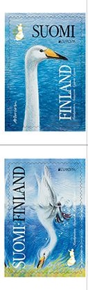 Finland Finnland Finlande 2019 Europa CEPT Swans National bird Posti strip of 2 stamps MNH