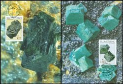 Slovakia 2018 Nature Protection Slovak Minerals Euchroite and Libethenite set of 2 maxicards