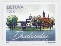 Lithuania Litauen Lituanie 2023 Lithuanian Resorts Druskininkai Mineral waters stamp mint