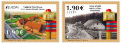 Estonia 2020 Europa CEPT Old post routes Museum post way Tartu-Vyru set of 2 stamps MNH