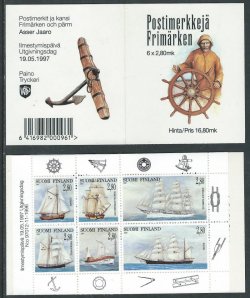 Finland Finnland Finlande 1997 Sailing ships set of 6 stamps in block in booklet MNH