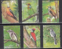 Sri Lanka 2021 Endemic Birds set of 6 stamps mint