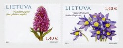 Lithuania Litauen Lituanie 2023 Rare flowers from Red Book of Lithuania set of 2 stamps mint