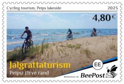 Estonia Estland Estonie 2023 Summer in Estonia Bicycle tourism Peipsi lake BeePost stamp mint