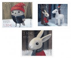 Estonia Estland Estonie 2023 Merry Christmas and Happy New Year ! set of 3 stamps MNH