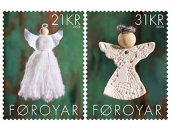 Faroe Islands Denmark 2023 Merry Christmas and Happy New Year ! Angels Set of 2 stamps MNH