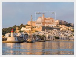 Spain Espagne Spanien 2023 World Heritage Urban Ensembles Ibiza /Eivissa Lighthouse Sailship Fortress block MNH