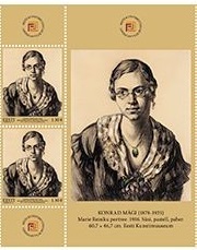 Estonia Estland Estonie 2023 From the treasury of the Estonian Art Museum Konrad Mägi 2 stamps and label mint