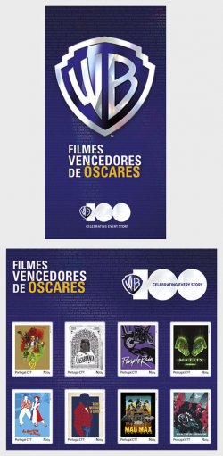 Portugal 2023 Oscar-winning films Warner Brothers 100 ann Oscars set of 8 stamps in booklet MNH