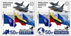 Lithuania Litauen Lituanie 2023 Summit NATO in Vilnius BeePost set of 2 stamps MNH