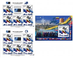 Lithuania Litauen Lituanie 2023 Summit NATO in Vilnius BeePost set of 2 sheetlets and block MNH