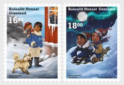 Greenland Grönland Groenland Denmark 2020 Merry Christmas and Happy New Year ! set of 2 stamps MNH