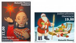 Greenland Grönland Groenland Denmark 2021 Merry Christmas and Happy New Year ! set of 2 stamps MNH