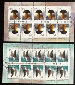 Lithuania Litauen Lituanie 1997 Mushrooms set of 2 sheetlets set CTO Very Fine condition