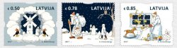 Latvia Lettland Lettonie 2017 Merry Christmas and Happy New Year ! set of 3 stamps MNH