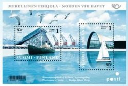 Finland Finnland Finlande 2010 Sea museum and port in Kotka ships Scandinavian joint issue Posti set of 2 stamps in block MNH