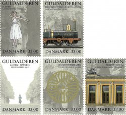Denmark Danemark Danmark 2021 The Golden Age Train Ballet Art XIX centure PostNord set of 5 stamps MNH