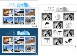 Finland Finnland Finlande 2023 Alvar Aalto architect designer 125 ann USA Germany Italy Iceland BeePost full set of 2 block's and sheetlet MNH