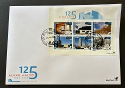 Finland Finnland Finlande 2023 Alvar Aalto architect designer 125 ann USA Germany Italy Iceland BeePost white block FDC
