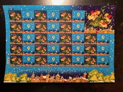 Ukraine 2023 Merry Christmas and Happy New Year ! sheetlet with labels with new post logo MNH