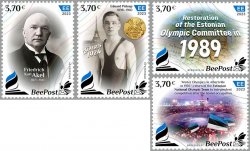 Estonia Estland Estonie 2023 National Olympic History 1923-2023 Olympics NOC 100 ann BeePost set of 4 stamps MNH