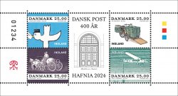 Denmark Danemark Danmark 2024 Postal transport HAFNIA Exhibition Postal service 400 ann PostNord block MNH