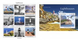 Sierra Leone 2023 Lighthouses of the World and seagulls set of 2 block's MNH