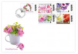 Finland Finnland Finlande 2024 St Valentine Day Flowers symbols of love and friendship Posti FDC