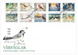 Sweden Suède Suède 2024 Spring birds set of 10 stamps FDC