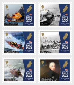 Isle of Man IOM Great Britain 2024 Royal National Lifeboat Institution RNLI 200 ann set of 6 stamps MNH