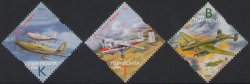 Russian occupation of Moldova (DMR Transnistria) 2024 Airplanes of the Tiraspol airfield set of 3 perforated stamps MNH