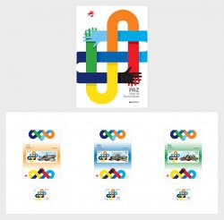 Portugal Azores Madeira 2023 Europa CEPT Peace official special folder with all stamps and block's