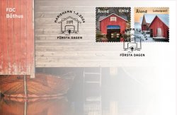 Aland islands Åland Finland 2024 Boathouses set of 2 stamps FDC