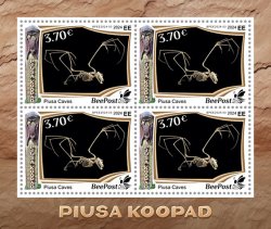 Estonia Estland Estonie 2024 Visit Estonia Piusa caves Bats Geology BeePost sheetlet of 4 stamps MNH