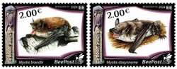Estonia Estland Estonie 2024 Visit Estonia Piusa caves Bats Geology BeePost strip of 2 stamps MNH