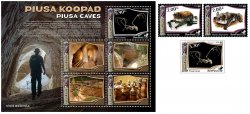 Estonia Estland Estonie 2024 Visit Estonia Piusa caves Bats Geology BeePost set of 3 stamps and block MNH
