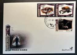 Estonia Estland Estonie 2024 Visit Estonia Piusa caves Bats Geology BeePost FDC set of 3 stamps