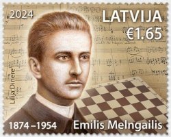 Latvia Lettland Lettonie 2024 150th Anniversary of Emils Melngailis Composer Chess player stamp MNH