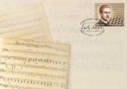 Latvia Lettland Lettonie 2024 150th Anniversary of Emils Melngailis Composer Chess player FDC