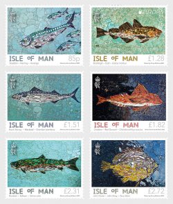 Isle of Man IOM Great Britain 2024 Europa CEPT Fishes Marine Mosaics set of 6 stamps MNH